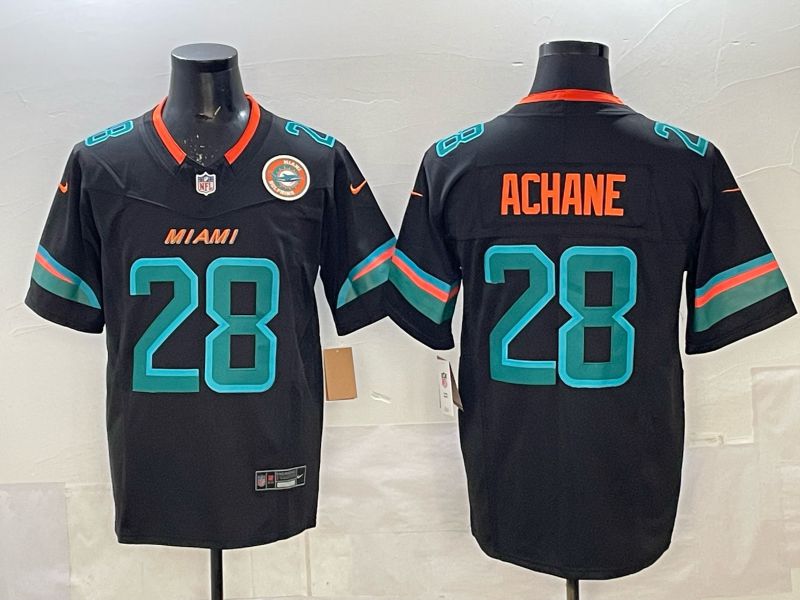Men 2025 Miami Dolphins #28 Achane black Limited Nike NFL Jersey style 013->miami dolphins->NFL Jersey